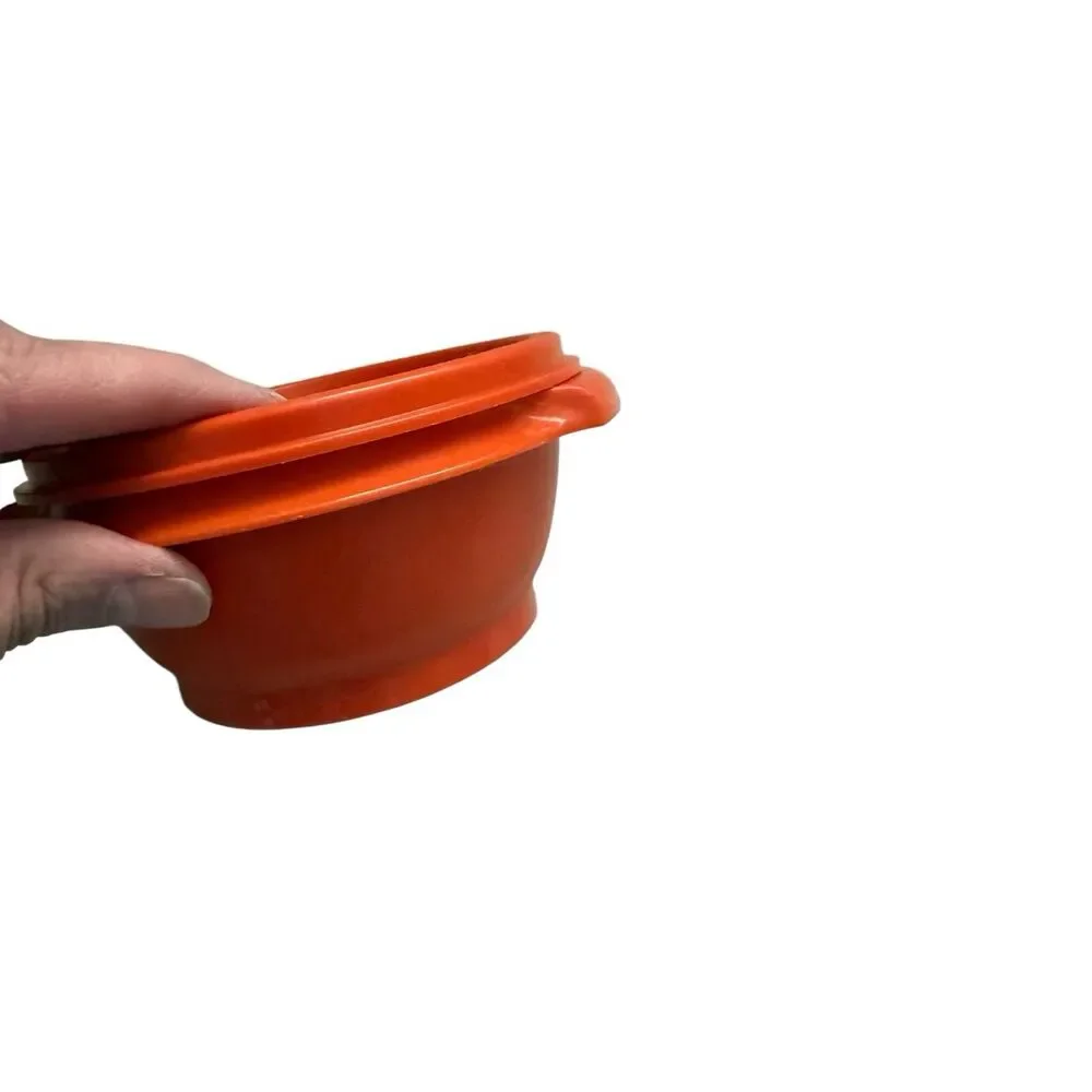 Tupperware 10 Oz Orange Starburst One Touch Servalier Bowl #1323-12 & Lid 812-43